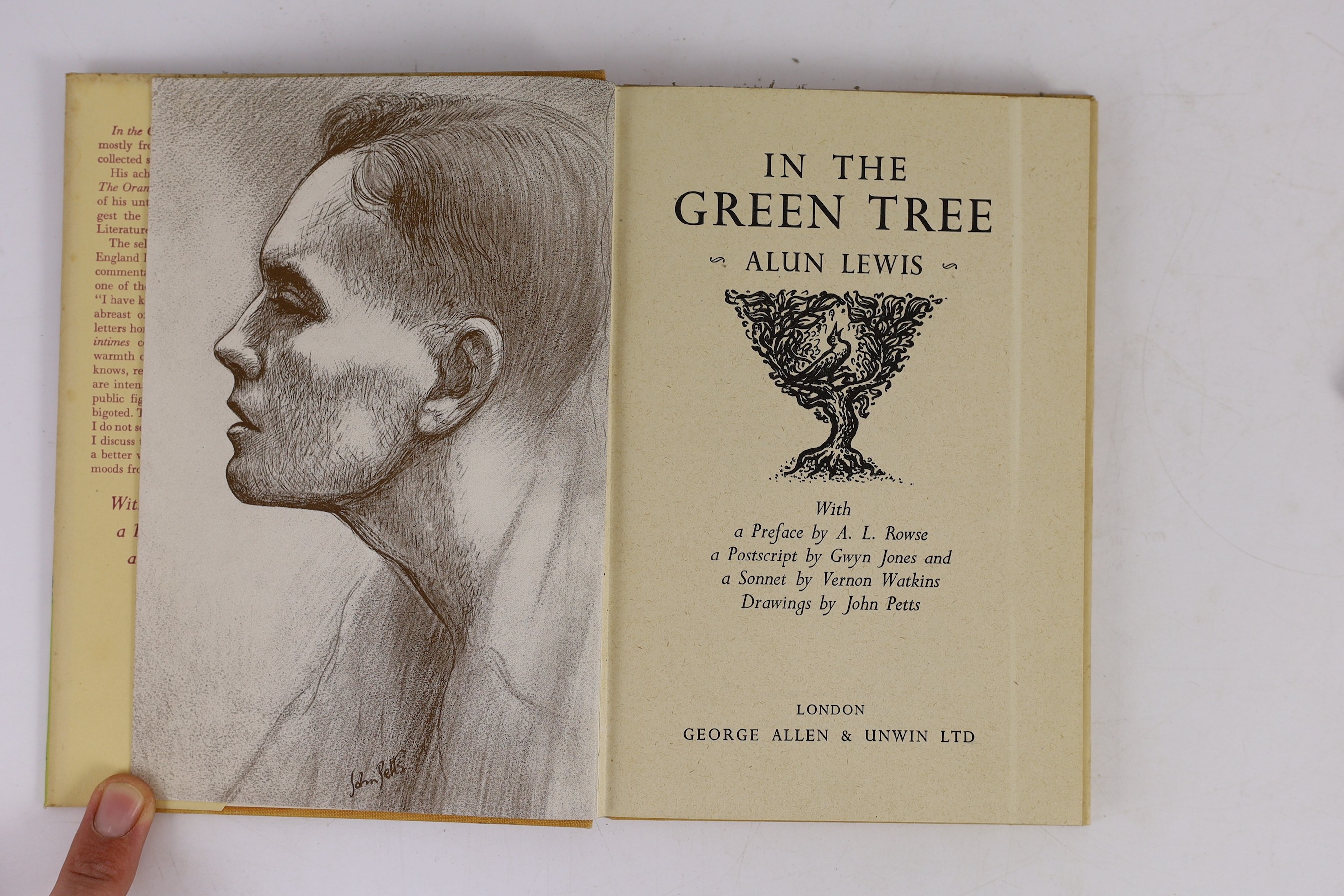Lewis, Alun - 3 works - In the Green Tree, 8vo, cloth in clipped d/j, London, 1948; Letters from India, one of 500, 8vo, cloth in unclipped d/j, Penmark Press Limited, Cardiff, 1946 and Ha! Ha! Among the Trumpets, 8vo, c